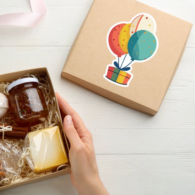 Birthday Present Balloons Aufkleber (Von Creator hochgeladen)