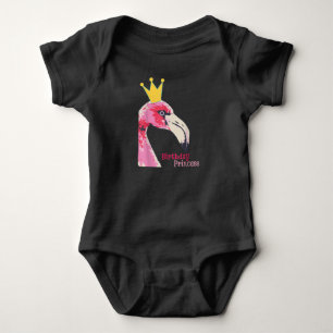 Birthday Princess Girl Flamingo Niedlich Flaming Baby Strampler