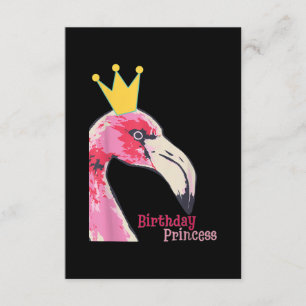 Birthday Princess Girl Flamingo   Niedlich Flaming Begleitkarte