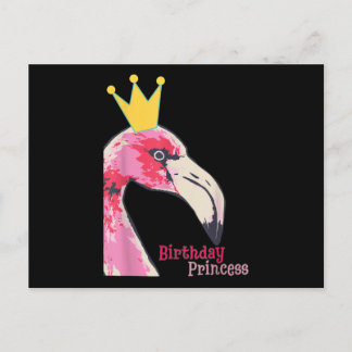 Birthday Princess Girl Flamingo | Niedlich Flaming Einladungspostkarte
