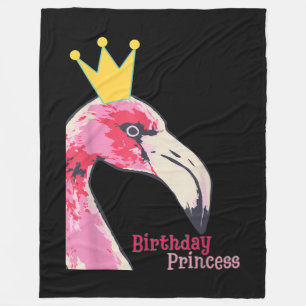 Birthday Princess Girl Flamingo Niedlich Flaming Fleecedecke