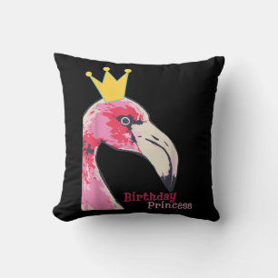 Birthday Princess Girl Flamingo Niedlich Flaming Kissen