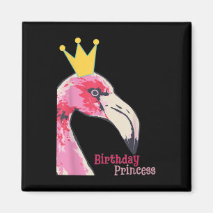 Birthday Princess Girl Flamingo   Niedlich Flaming Magnet
