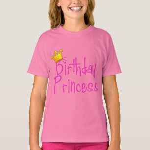 Birthday Princess with Gold Crown T-Shirt