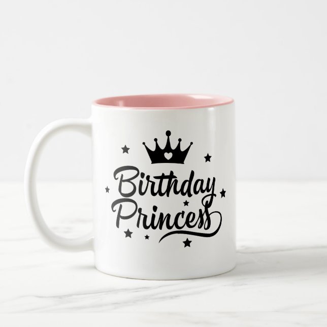 "Birthday Princess" Zweifarbige Tasse (Links)