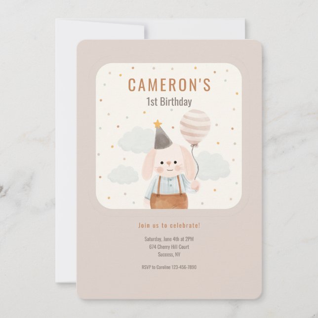 Birthday Pup Erster Geburtstag Einladung (Vorderseite)