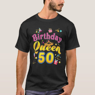 Birthday Queen 50. Niedliche Krone 50 Jahre alt Bi T-Shirt