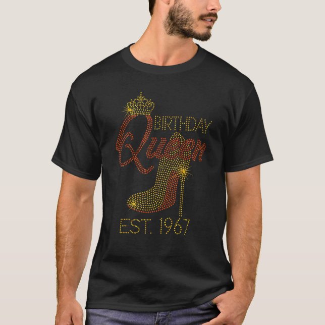 Birthday Queen Est 1967 Shoes Queen Crown Heelses  T-Shirt (Vorderseite)