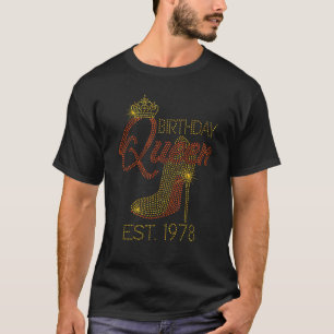 Birthday Queen Est 1978 Shoes Queen Crown Heelses  T-Shirt