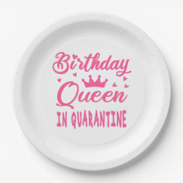 Birthday Queen in Quarantine Pappteller