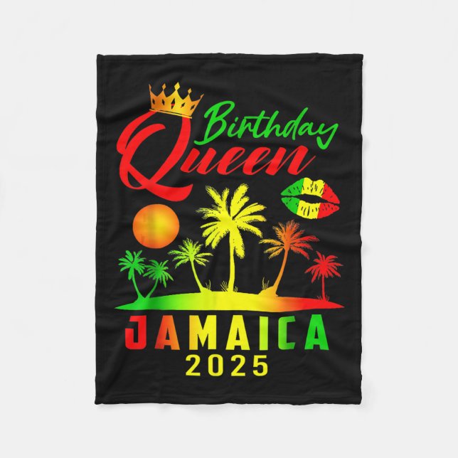 Birthday Queen Jamaica Girls Trip 2025 Party Women Fleecedecke (Vorderseite)