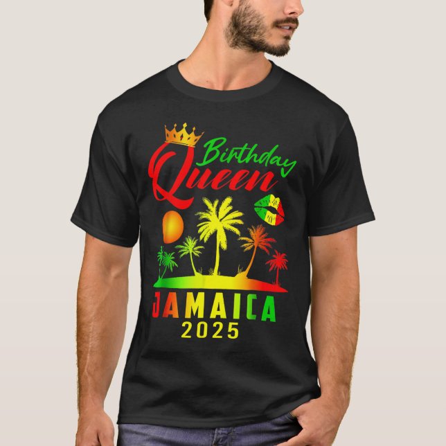 Birthday Queen Jamaica Girls Trip 2025 Party Women T-Shirt (Vorderseite)
