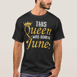 Birthday Queen June Ladys Golden Graphic T-Shirt