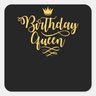 Birthday Queen   Mädchen Geburtstagsgeschenk Quadratischer Aufkleber