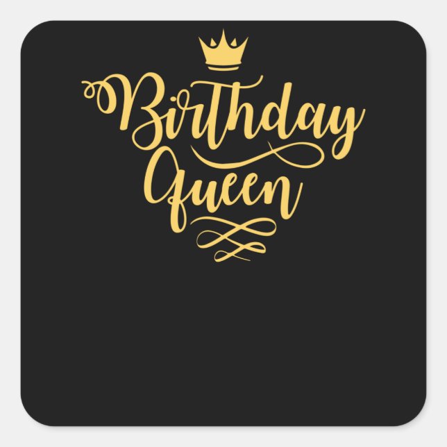 Birthday Queen | Mädchen Geburtstagsgeschenk Quadratischer Aufkleber (Vorderseite)