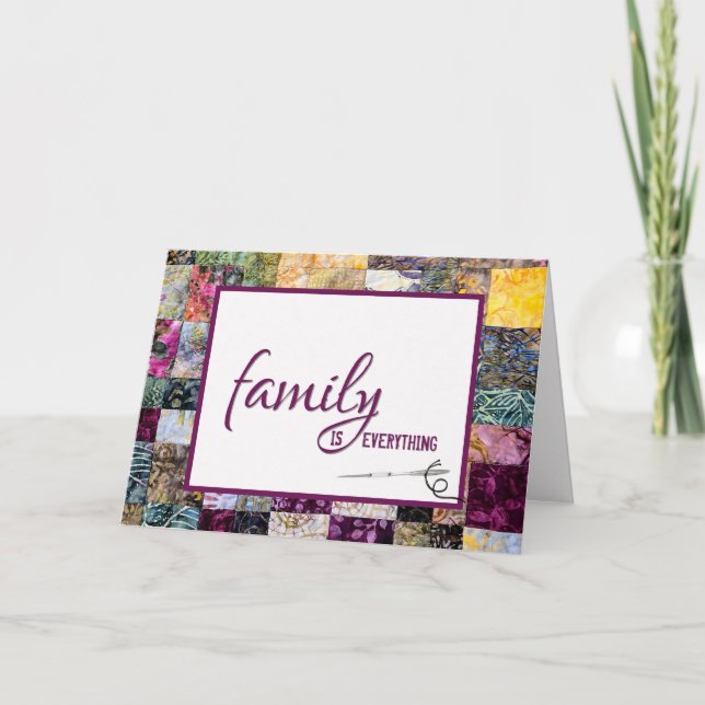 Birthday Quilt and Needle for Mother-in-law Karte (Vorderseite)