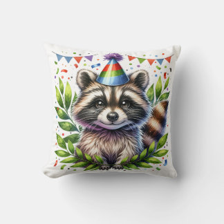 Birthday Raccoon Kids, birthday party, fun design Kissen