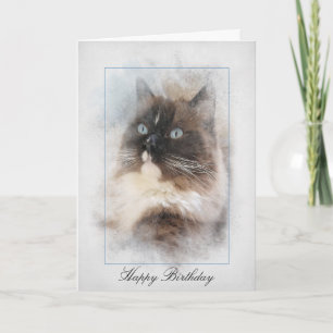 Birthday Ragdoll Cat Karte