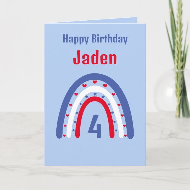 Birthday Rainbow Age Boho Card Karte (Vorderseite)