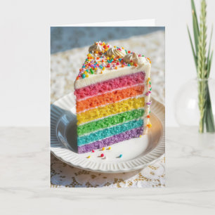 Birthday Rainbow Cake mit Sprinklen Karte