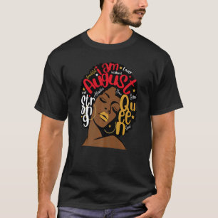 Birthday Red Lips Melanin Leo Virgo I Am August Q T-Shirt