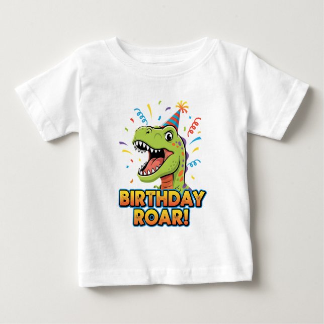 Birthday Roar Cute Dinosaur Birthday Party Design Baby T-shirt (Vorderseite)