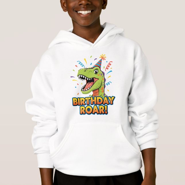 Birthday Roar Cute Dinosaur Birthday Party Design Hoodie (Vorderseite)