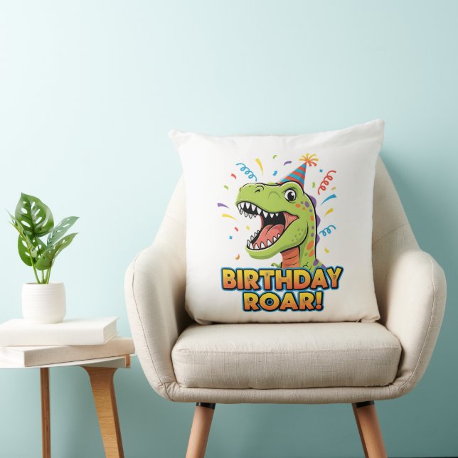 Birthday Roar Cute Dinosaur Birthday Party Design Kissen (Stuhl )