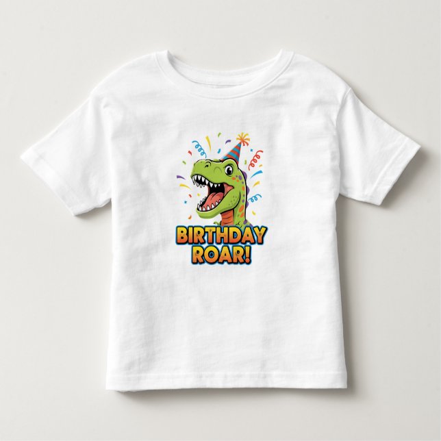 Birthday Roar Cute Dinosaur Birthday Party Design Kleinkind T-shirt (Vorderseite)