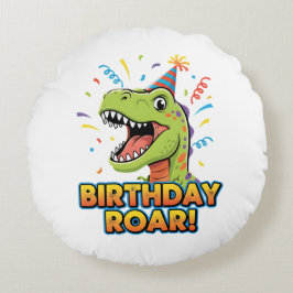 Birthday Roar Cute Dinosaur Birthday Party Design Rundes Kissen