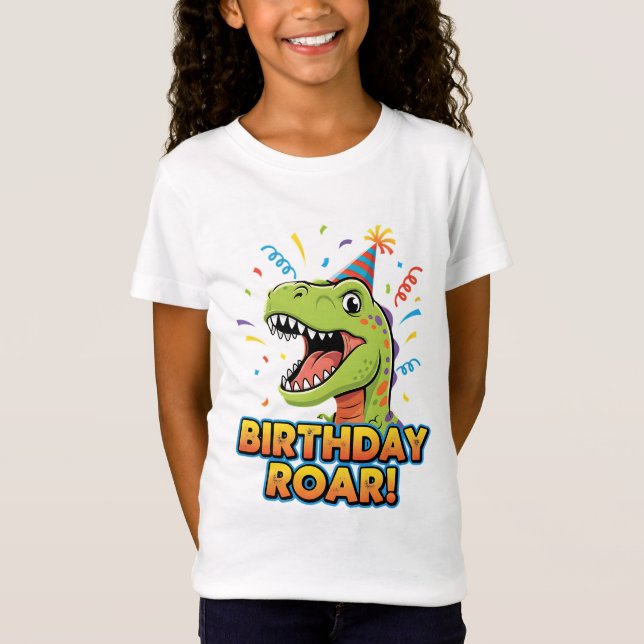 Birthday Roar Cute Dinosaur Birthday Party Design T-Shirt (Vorderseite)