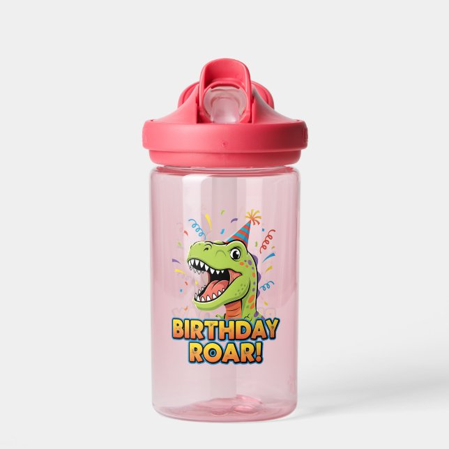 Birthday Roar Cute Dinosaur Birthday Party Design Trinkflasche (Vorne)