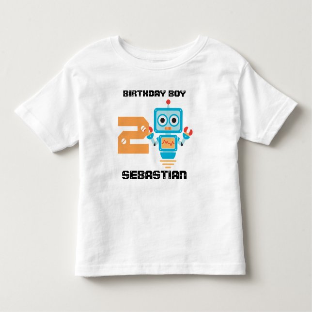 Birthday Robot Age Tshirt (Vorderseite)