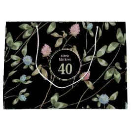 Birthday Romantic Black Pink Klee Blume Große Geschenktüte