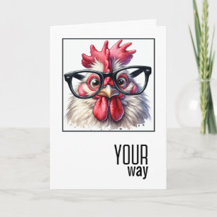 Birthday Rooster Tragen große Brille Karte