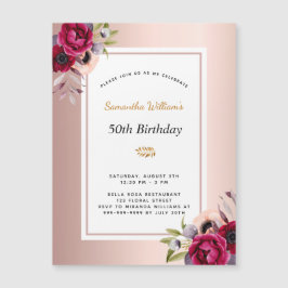 Birthday Rose gold bordeauxfarbener Magnet