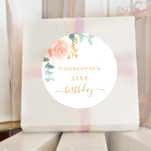 Birthday rose gold floral eucalyptus greenery