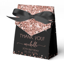 Birthday Rose Gold Glitzer Monogram Vielen Dank