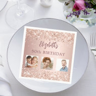 Birthday Rose Gold Konfetti Foto Serviette