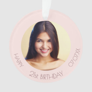 Birthday Rose Gold Rose Foto elegant Ornament