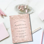 Birthday Rose gold-rot Glitzer Magnet Einladung<br><div class="desc">Für eine elegante 50. Geburtstagsfeier (oder jedes Alter). Eine Rose Gold Imitate metallisch aussehend Hintergrund. Dekoriert mit Rose Gold Imitat Glitzer. Personalisieren und fügen Sie einen Namen und Party-Details hinzu. Der Name wird mit einem handgeschriebenen Stilskript geschrieben. Eine Einladung und eine Save the Date Erinnerung für Ihre Gäste!</div>