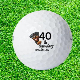 Birthday Rottweiler gift Golfball