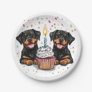 Birthday Rottweiler Hunde Pappteller