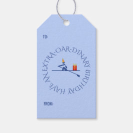 Birthday rower benutzerdefinierter Text blau Geschenkanhänger