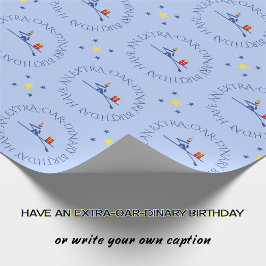 Birthday rower benutzerdefinierter Text blau Geschenkpapier