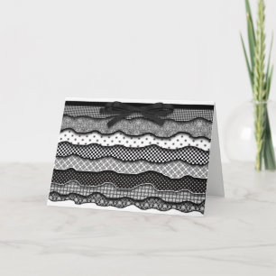 Birthday, Ruffles-Black/White/Pattern, Karte