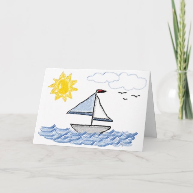 Birthday Sailboat Karte (Vorderseite)