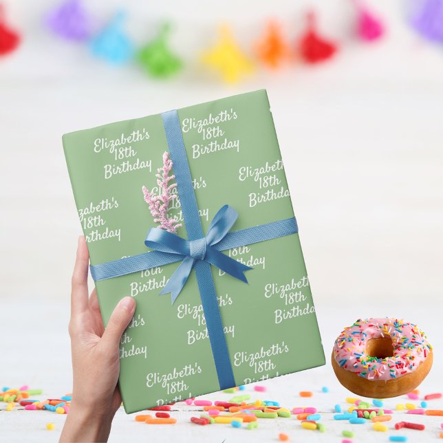 Birthday Salbei Geschenkpapier (Von Creator hochgeladen)