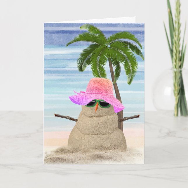Birthday Sand Snow Man Card Karte (Vorderseite)