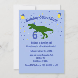 "Birthday-Saurus" Kinderpartei Dinosaurier Geburts Einladung